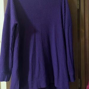Zenana waffle purple tunic
